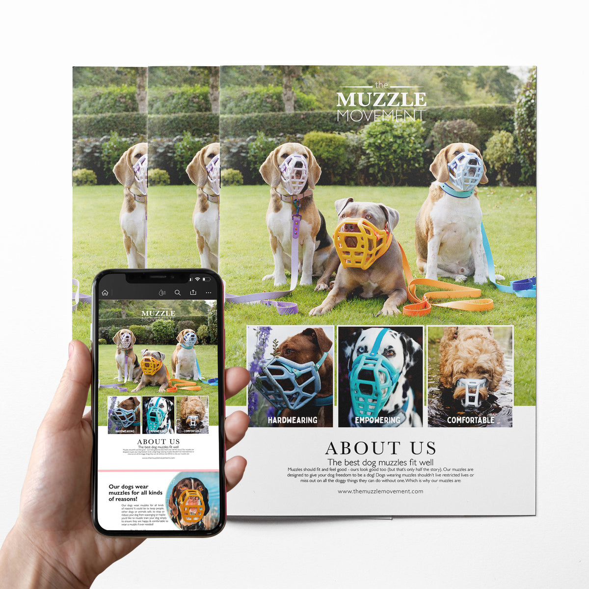 The Muzzle Movement - About Us for Trade A5 leaflet