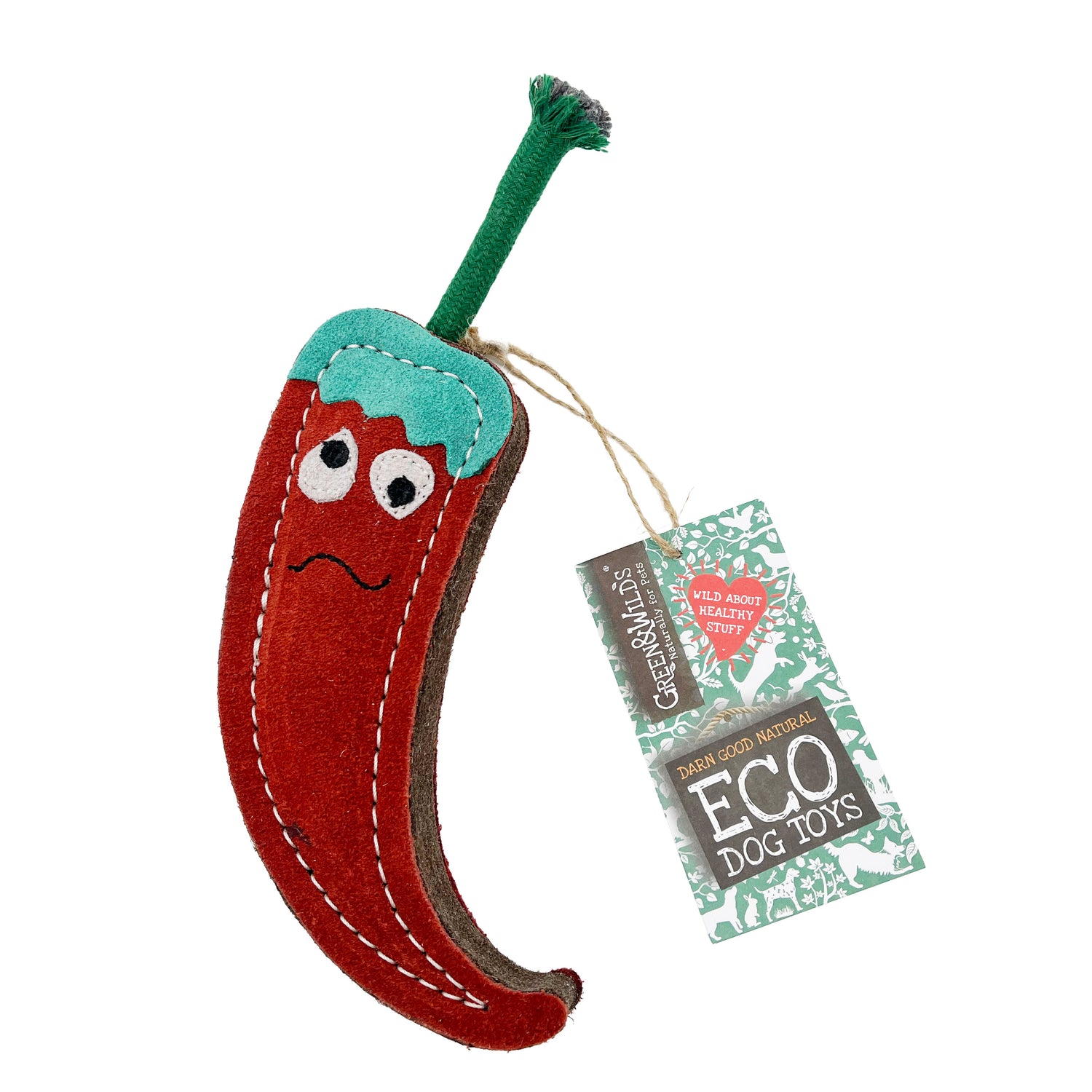 Green & Wild's | Chad the Red Hot Chilli Pepper, Eco Dog Toy