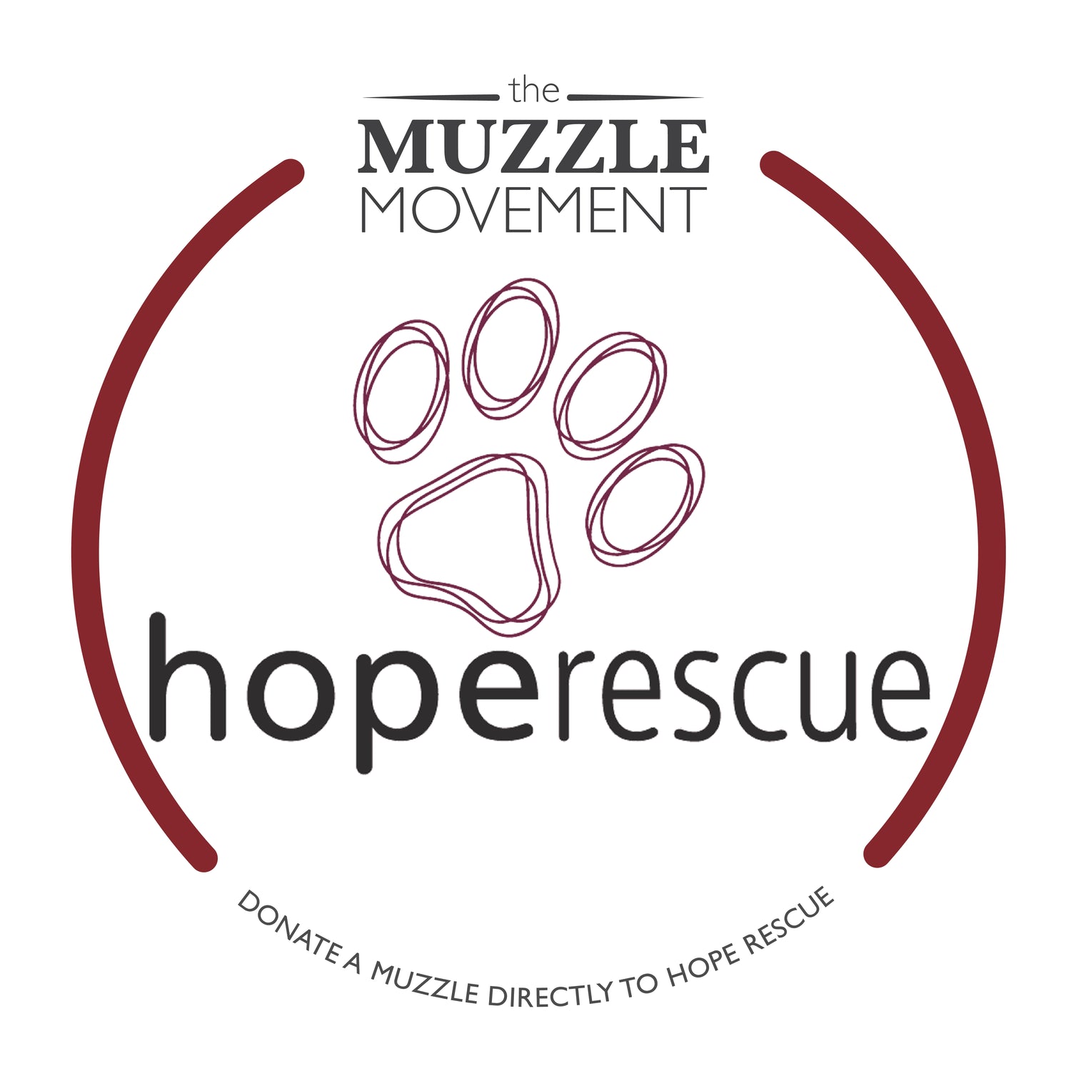 Charity Colour Muzzle – Hope Rescue - Ready to Ship