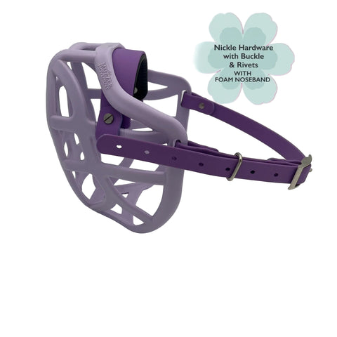 Ready to ship Size Pippa Lilac with Amyethis Biothane and Nickle hardware with Buckle and foam noseband