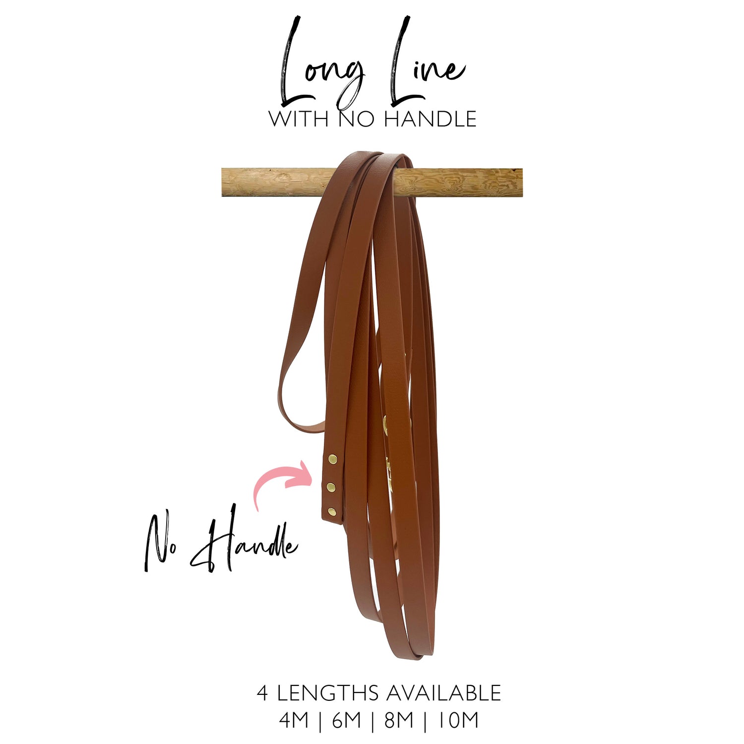 Biothane Long Line - personnalisable - Sans poignée