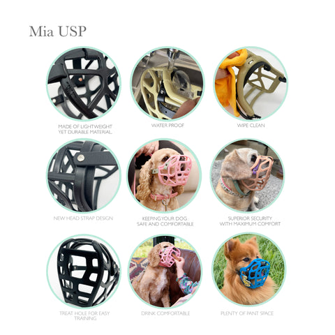 PRE ORDER Size Mia Dog Muzzle - Made to order muzzle with colour customisation (shipping September 2026)