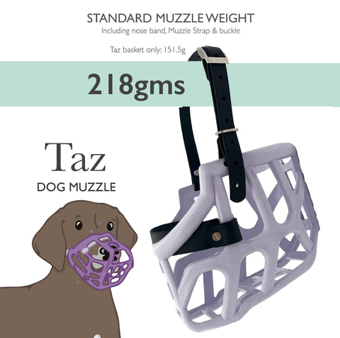Size Taz Dog Muzzle - Made to order muzzle with colour customisation