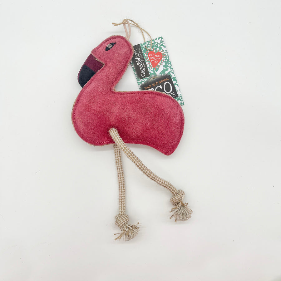 Green & Wild's | Floyd the Flamingo, Eco Dog Toy