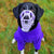 The Muzzle Movement Neli muzzle on a black dog in lilac with violet Biothane strapping