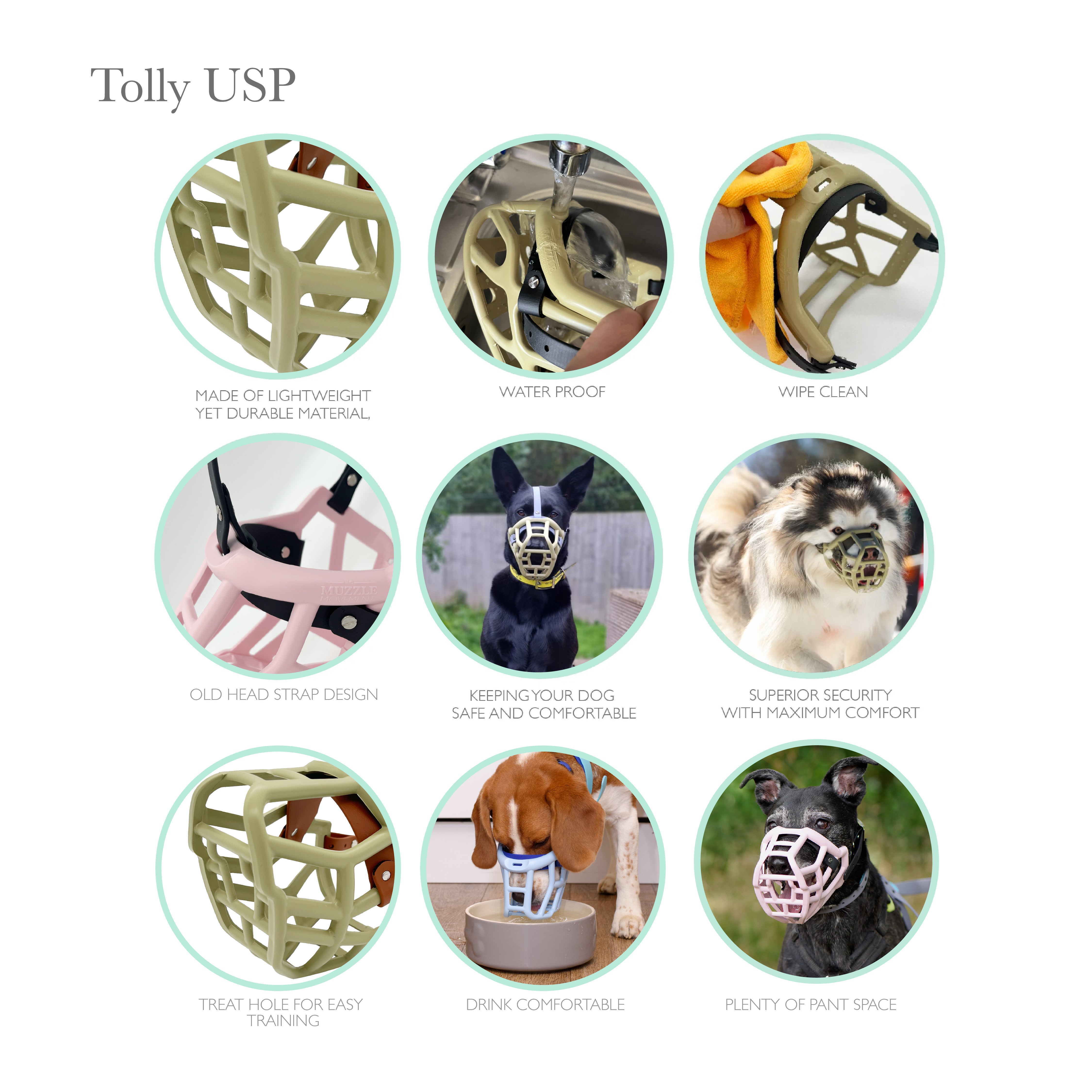 Size Tolly Dog Muzzle - Made to order muzzle with colour customisation ...